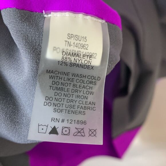 Title Nine Diamalete Purple Gray Colorblock Sleeveless Racerback Dress Size L - Picture 9 of 11